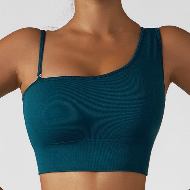 Summer Sexy Oblique Shoulder Yoga Tops - FabFemina