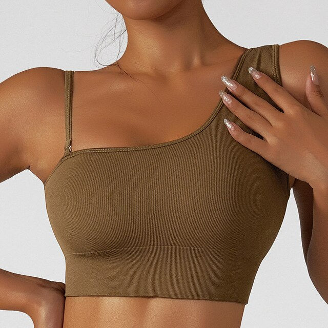 Summer Sexy Oblique Shoulder Yoga Tops - FabFemina