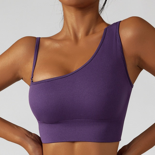 Summer Sexy Oblique Shoulder Yoga Tops - FabFemina