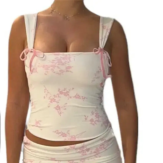 Chic Bow Accent Tank Tops