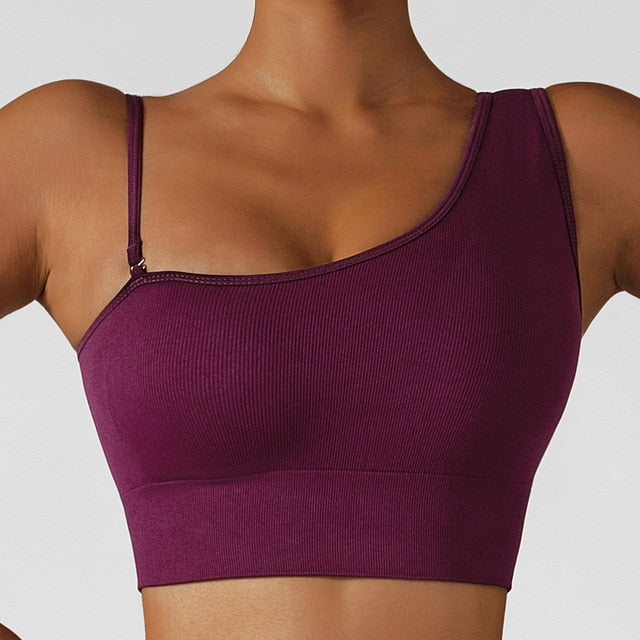 Summer Sexy Oblique Shoulder Yoga Tops - FabFemina