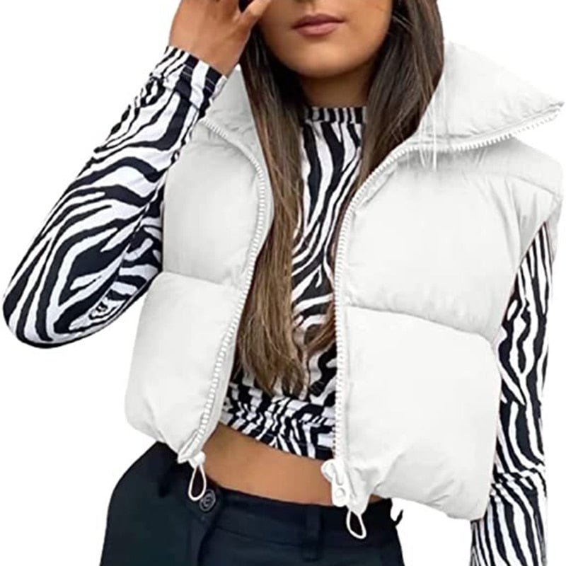 Quilted Vest Winter Coat Jacket - FabFemina