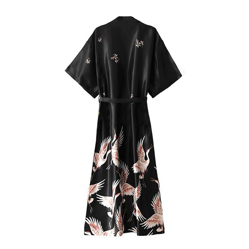 Summer Mini Kimono Sleepwear Silk Nightdress and Robe - FabFemina