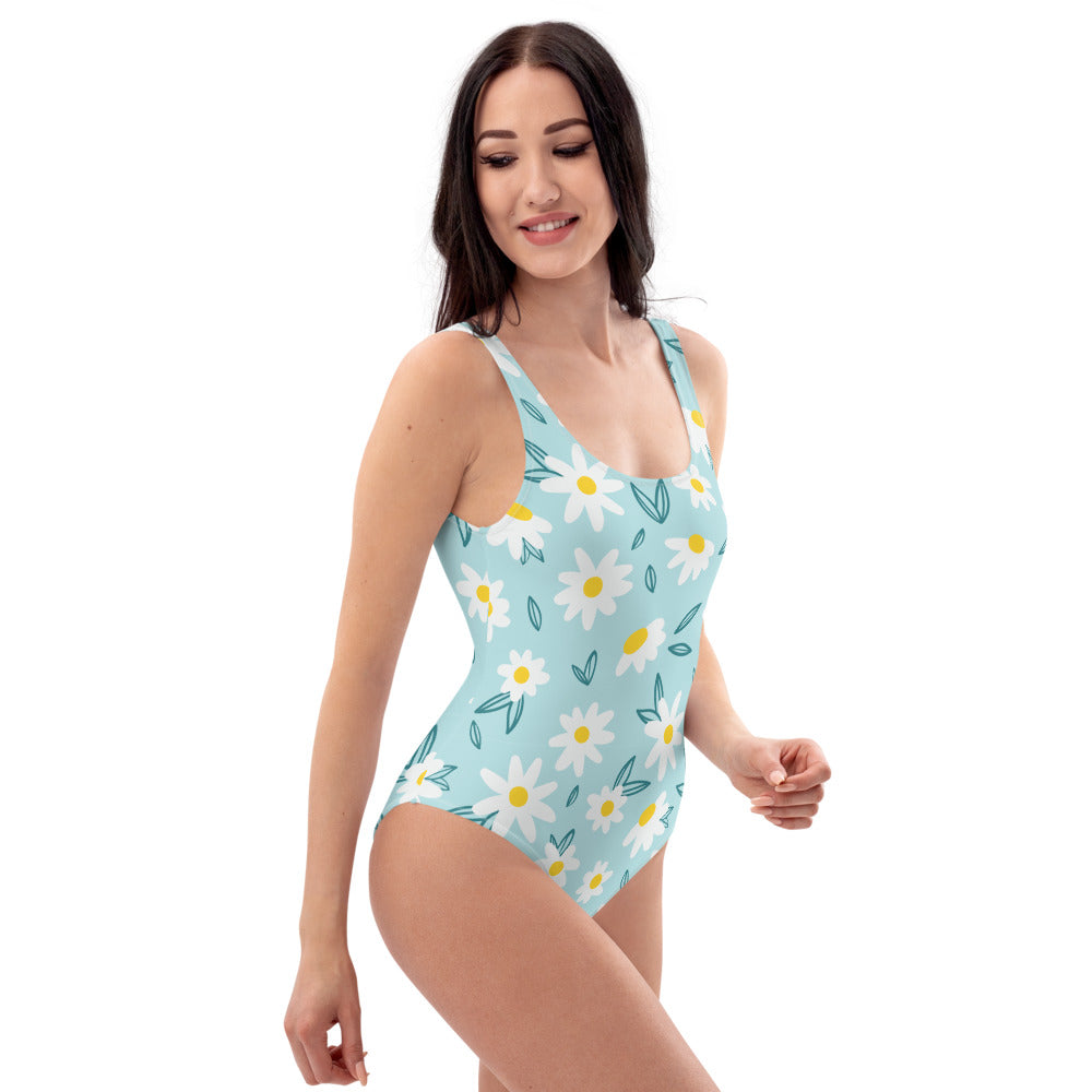 Floral Print One-Piece Swimsuit - FabFemina