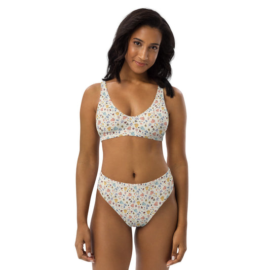 Spring Floral Recycled high-waisted bikini - FabFemina