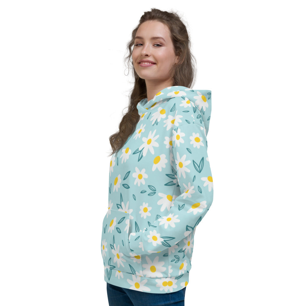 Floral Bed Fleece Hoodie - FabFemina