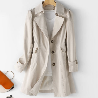 Elegant Long Trench Coat for Women - FabFemina