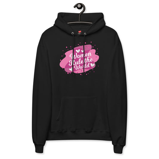 Women Rule The World Fleece Graphic hoodie - FabFemina