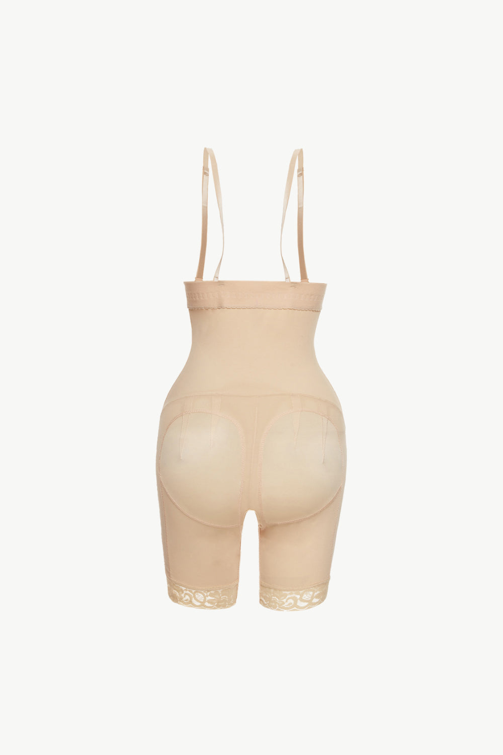 Full Size Hook-and-Eye Lace Trim Shaping Bodysuit - FabFemina