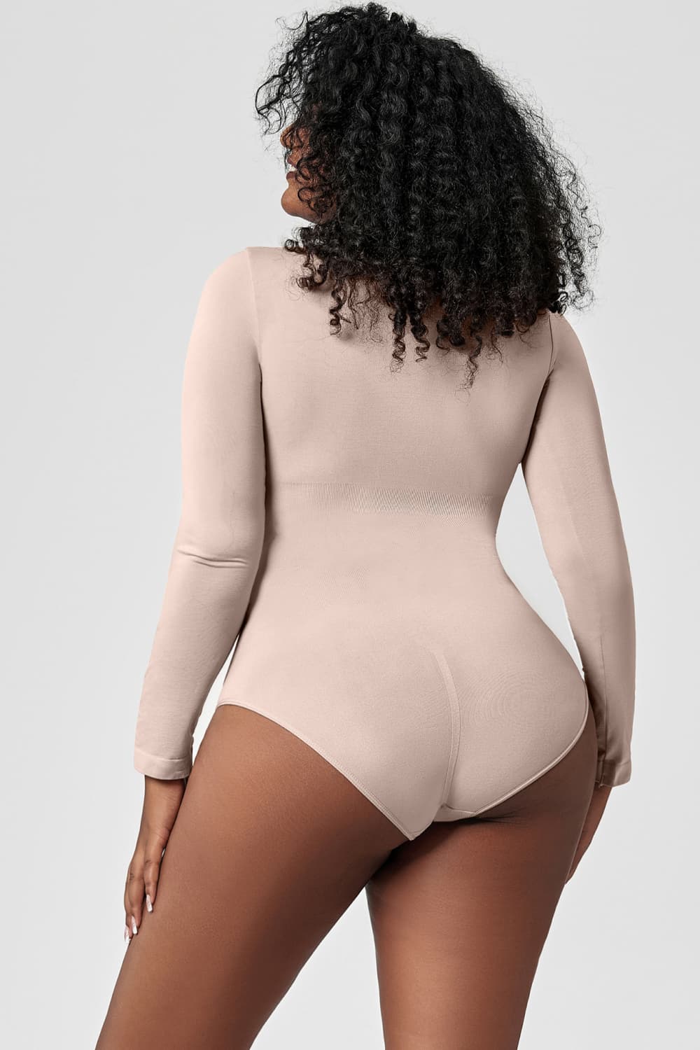 Long Sleeve Shaping Bodysuit - FabFemina