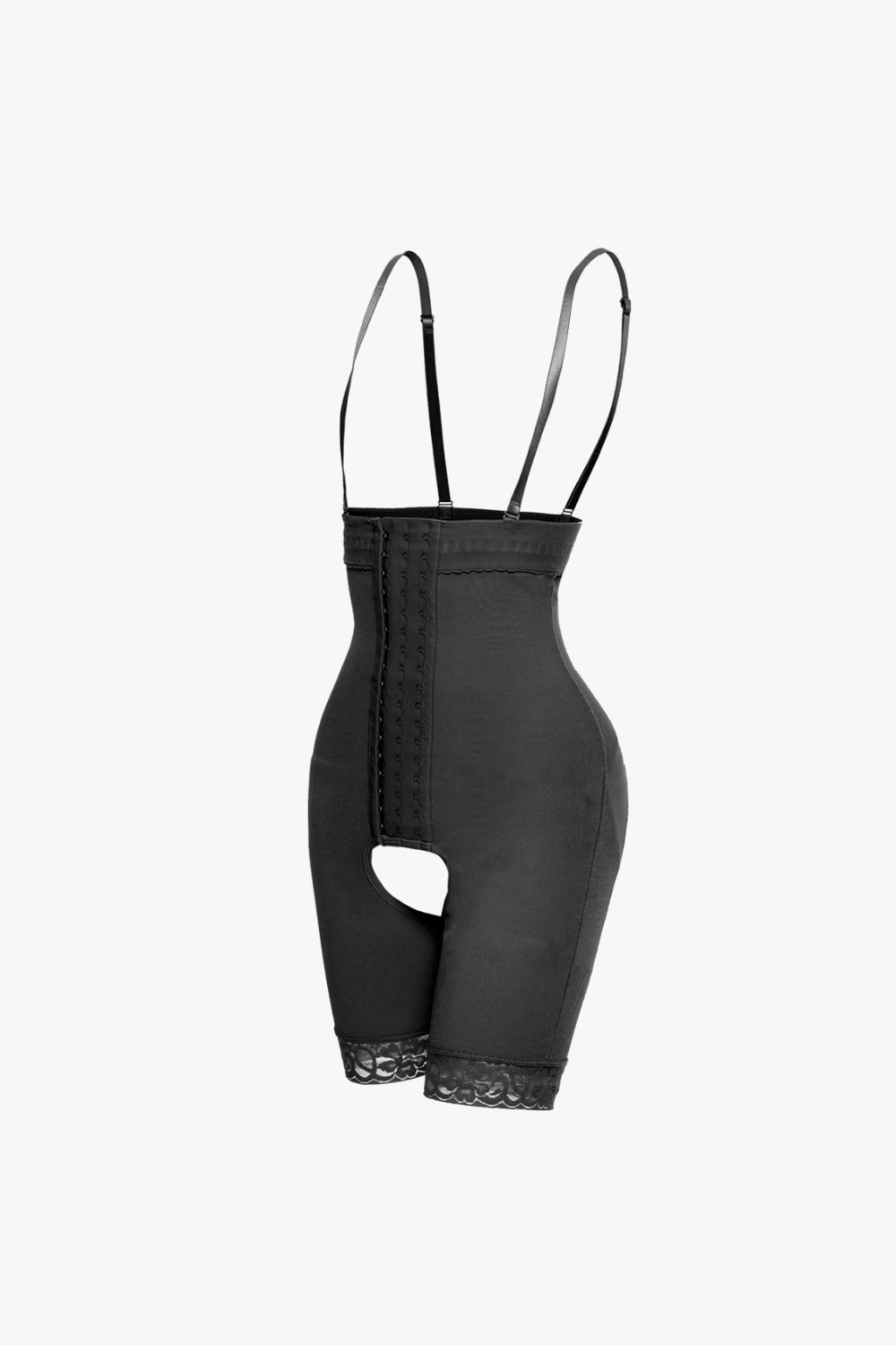 Full Size Hook-and-Eye Lace Trim Shaping Bodysuit - FabFemina