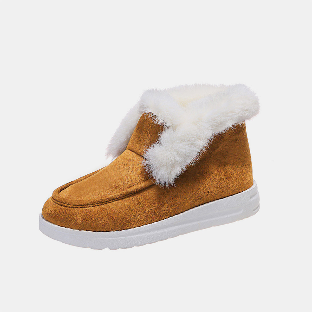 Furry Suede Snow Boots - FabFemina