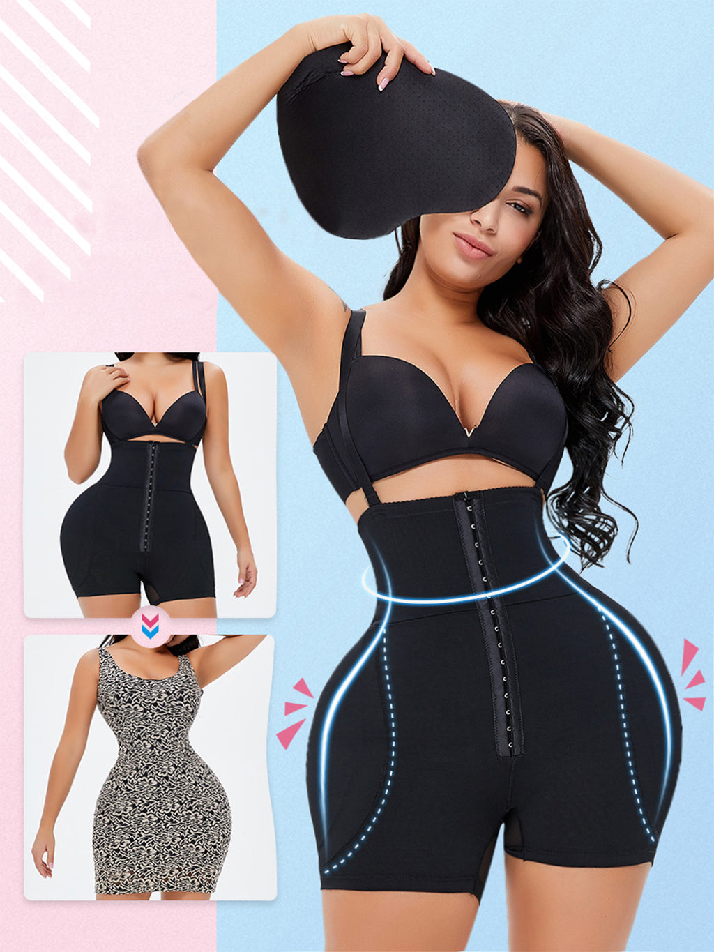 Full Size Hook-and-Eye Under-Bust Shaping Bodysuit - FabFemina