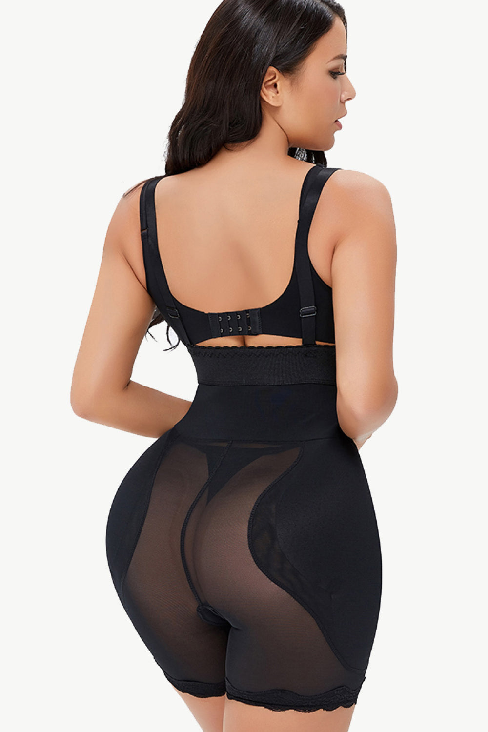 Full Size Spaghetti Strap Lace Trim Shaping Bodysuit - FabFemina