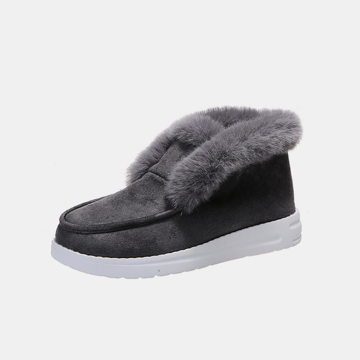Furry Suede Snow Boots - FabFemina