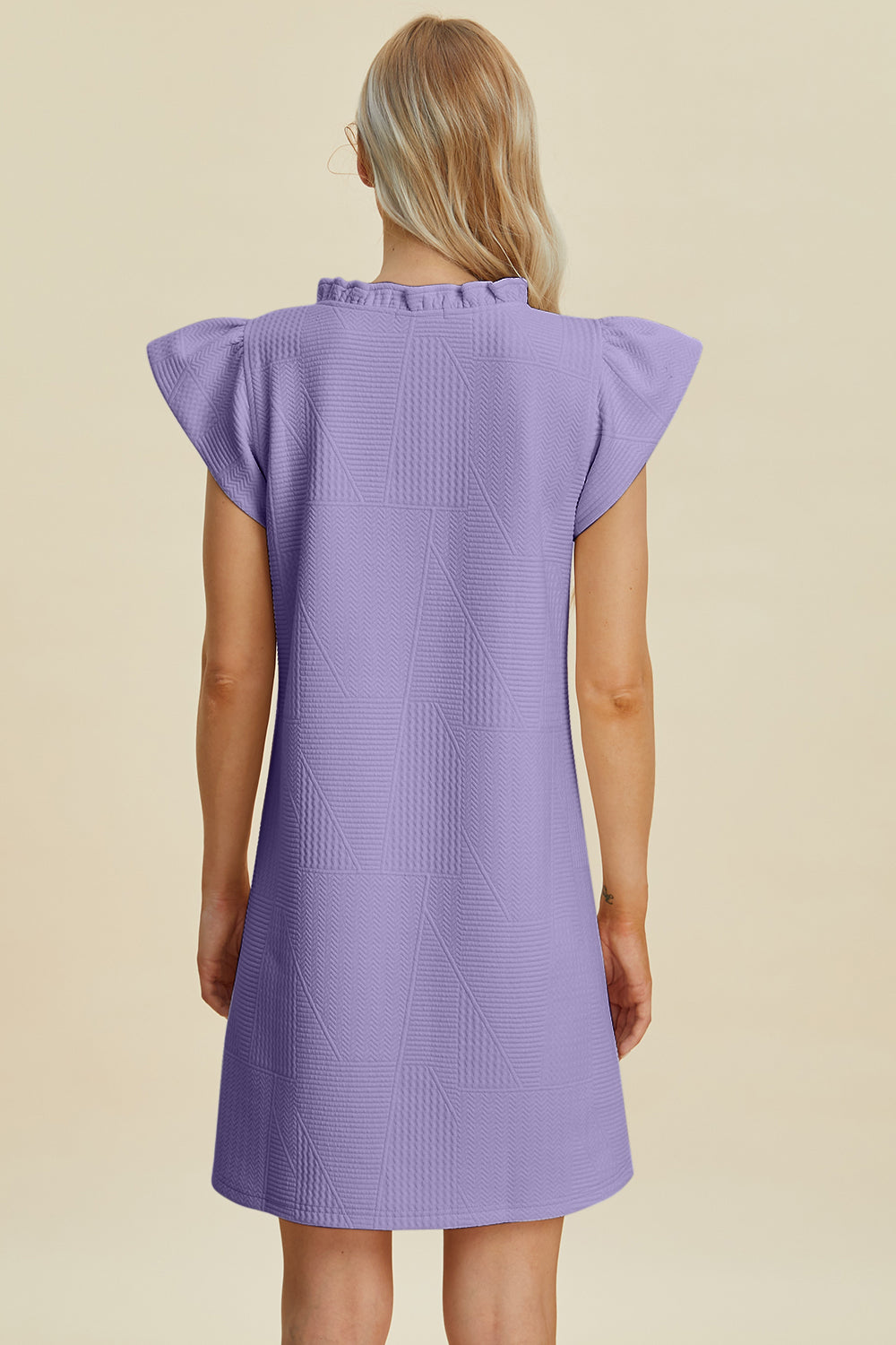 Double Take Full Size Ruffled V-Neck Cap Sleeve Dress - FabFemina