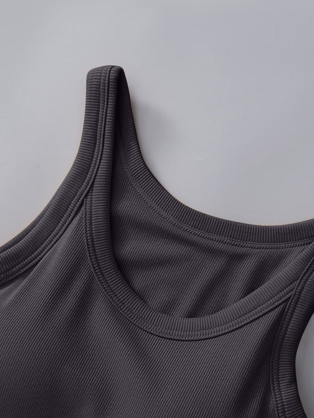 Round Neck Tank with Bra - FabFemina