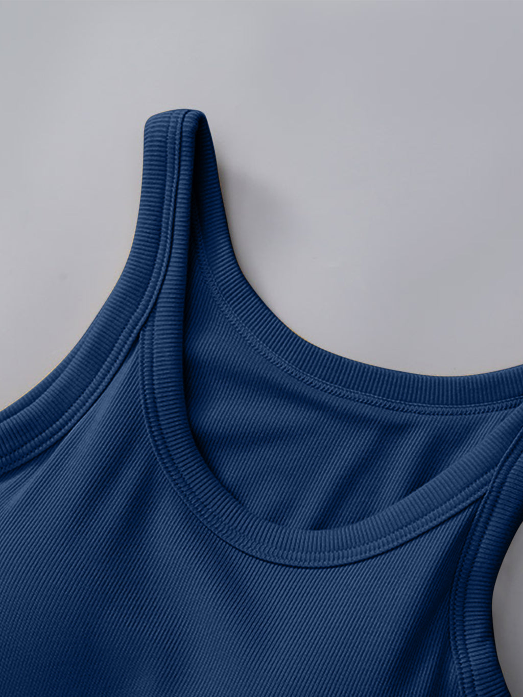 Round Neck Tank with Bra - FabFemina
