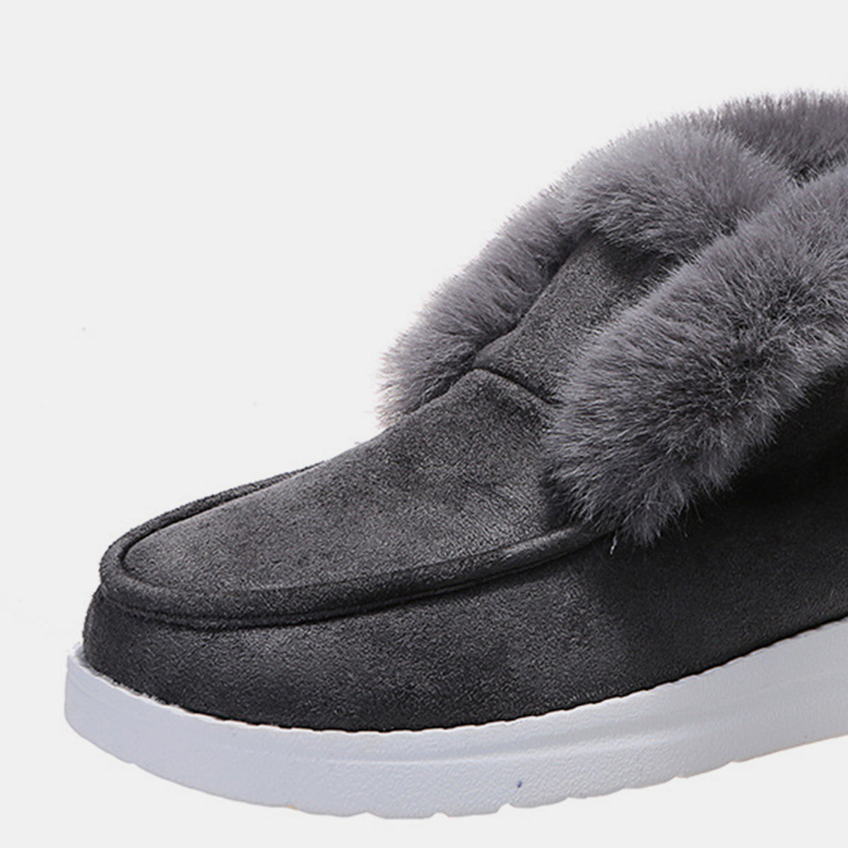 Furry Suede Snow Boots - FabFemina