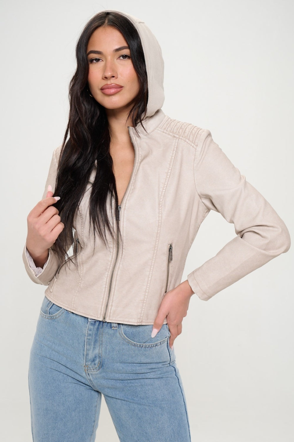 Coalition LA Zip Up Hooded Jacket - FabFemina