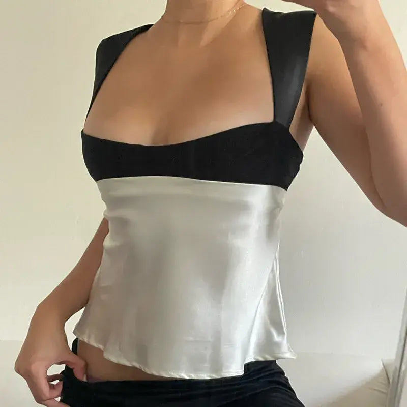 Satin Summer Camisole Crop Tops - FabFemina