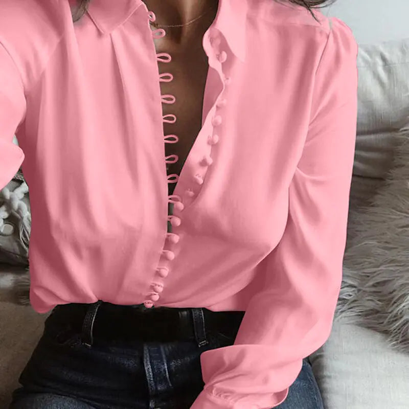 Chic Spring Chiffon Women's Shirt - FabFemina
