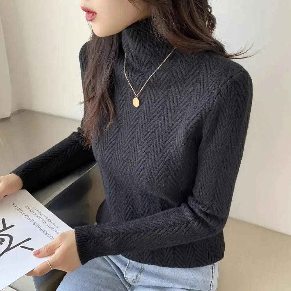 Elegant Wool Turtleneck for Her - FabFemina