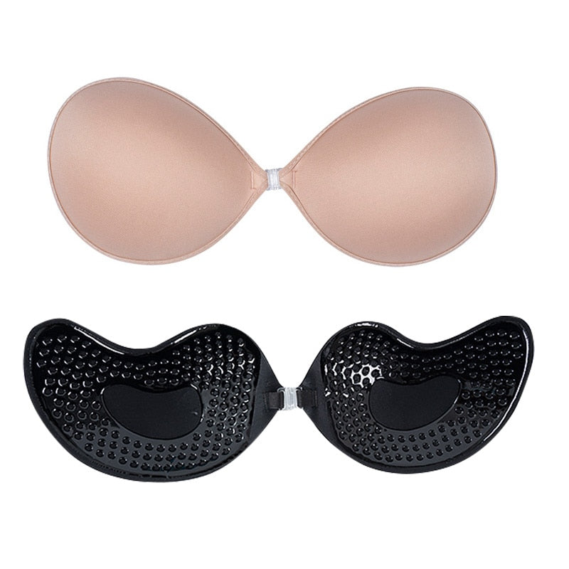 Self-Adhesive Silicone Bust Invisible Strapless Push Up Bra - FabFemina