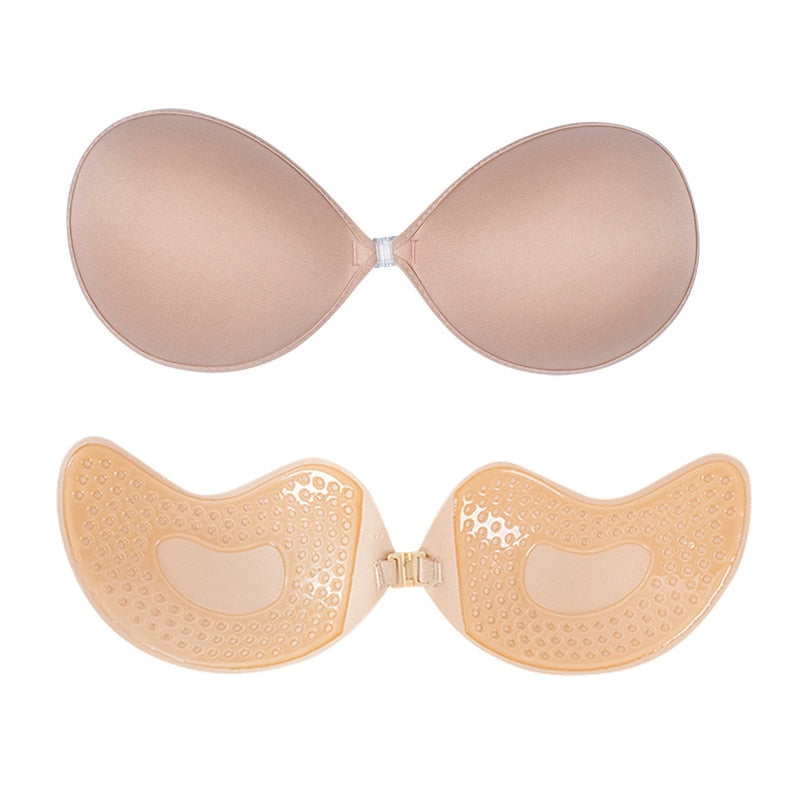 Self-Adhesive Silicone Bust Invisible Strapless Push Up Bra - FabFemina
