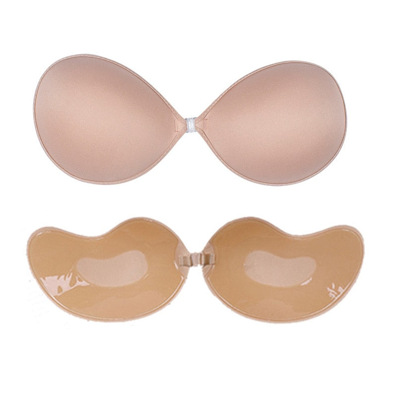 Self-Adhesive Silicone Bust Invisible Strapless Push Up Bra - FabFemina