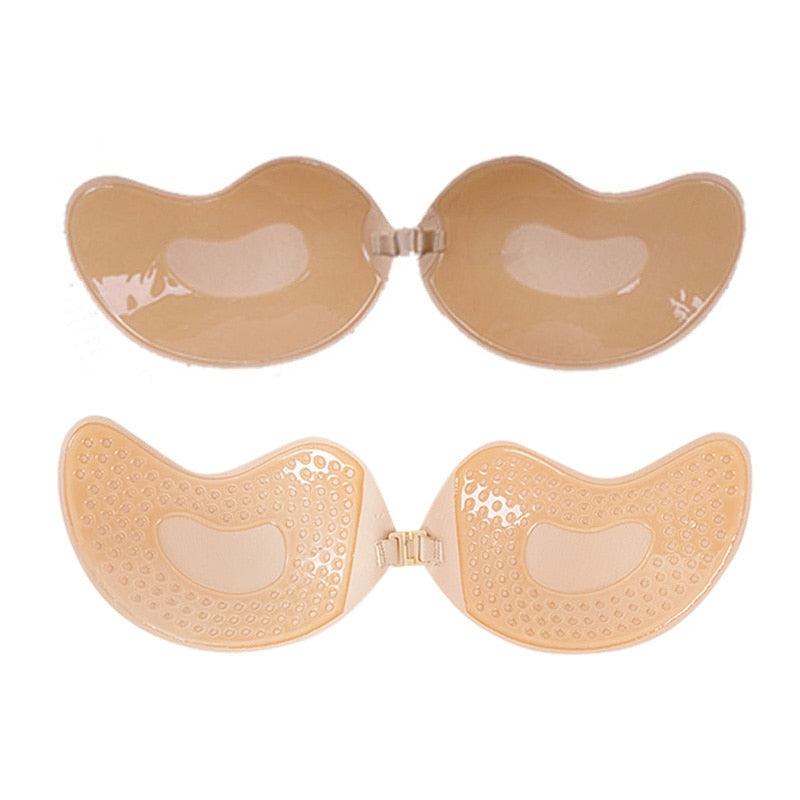 Self-Adhesive Silicone Bust Invisible Strapless Push Up Bra - FabFemina