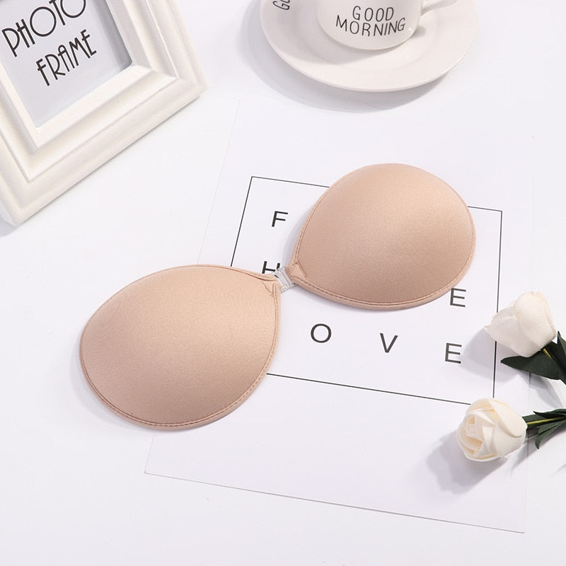 Self-Adhesive Silicone Bust Invisible Strapless Push Up Bra - FabFemina