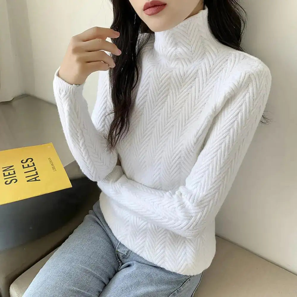 Elegant Wool Turtleneck for Her - FabFemina