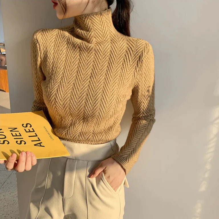 Elegant Wool Turtleneck for Her - FabFemina