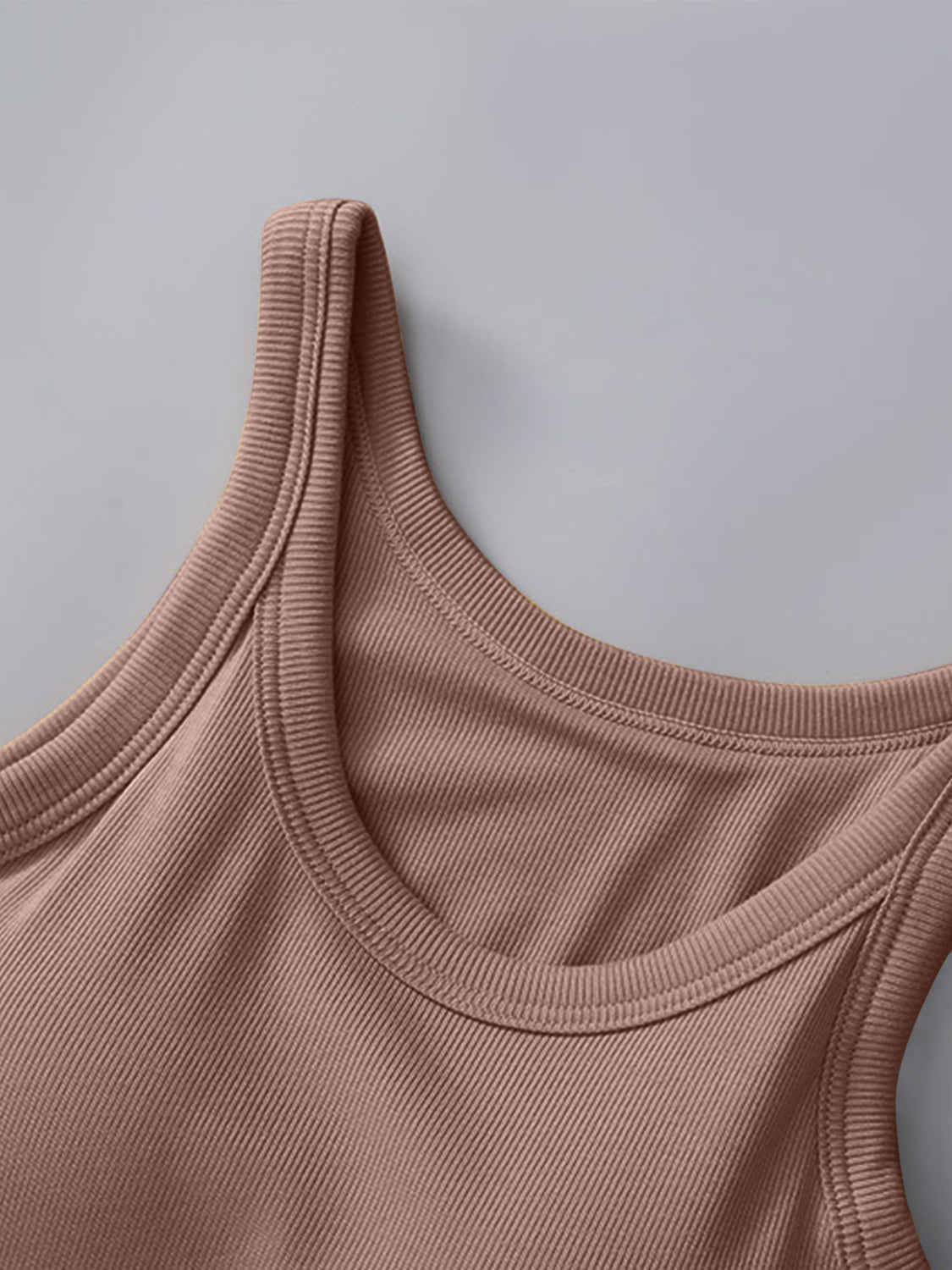 Round Neck Tank with Bra - FabFemina