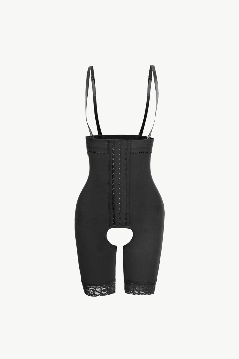 Full Size Hook-and-Eye Lace Trim Shaping Bodysuit - FabFemina