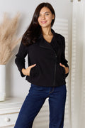 Culture Code Full Size Zip-Up Jacket with Pockets - FabFemina