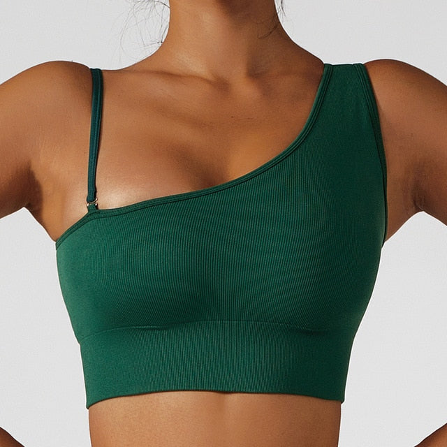 Summer Sexy Oblique Shoulder Yoga Tops - FabFemina