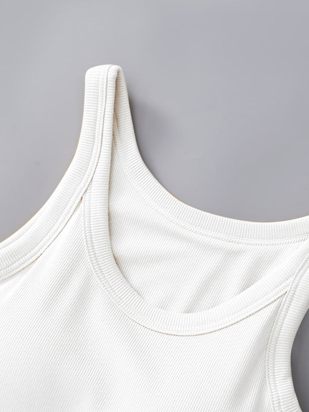 Round Neck Tank with Bra - FabFemina