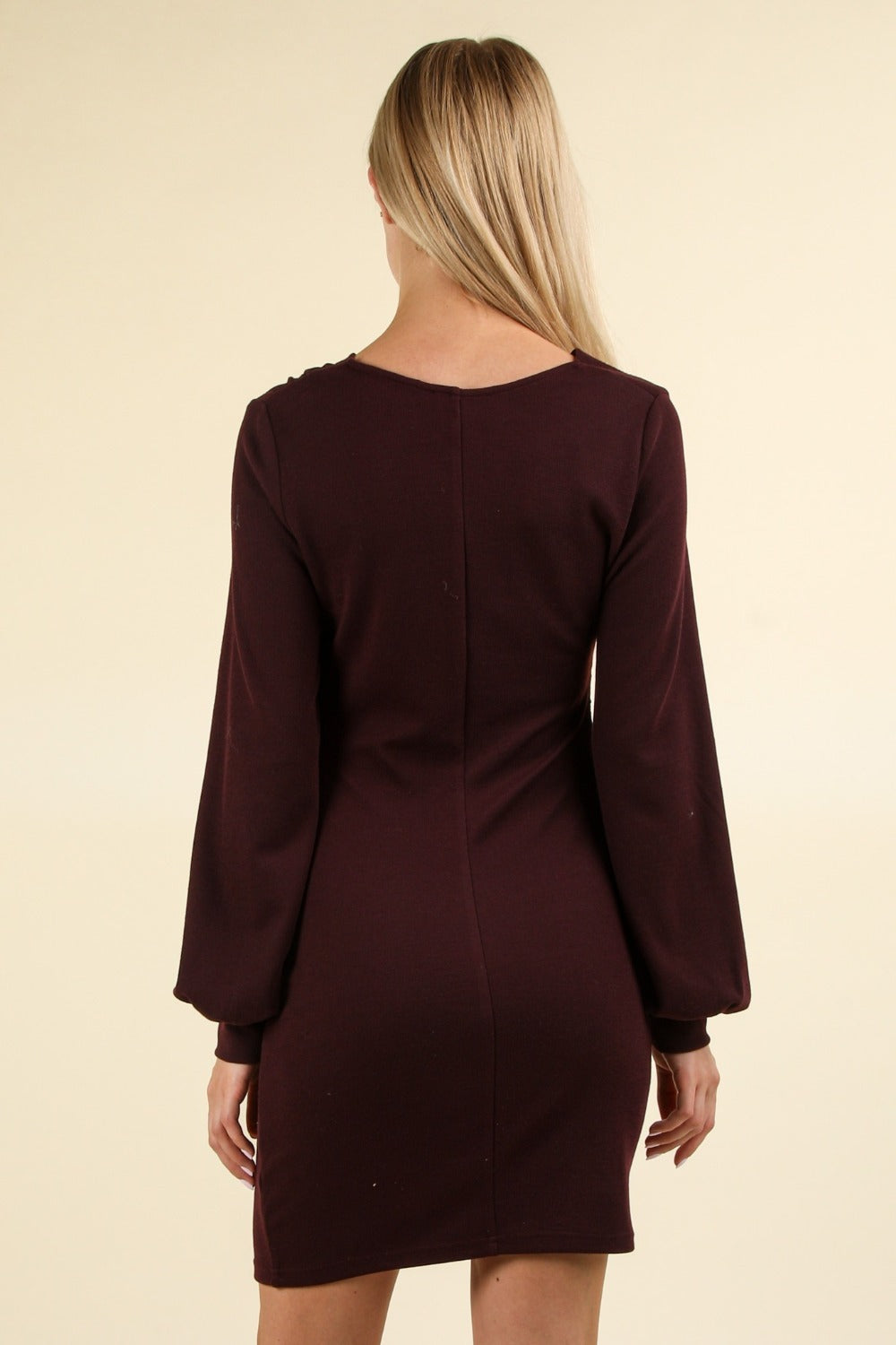 VERY J Ruched Detail Bodycon Mini Dress - FabFemina