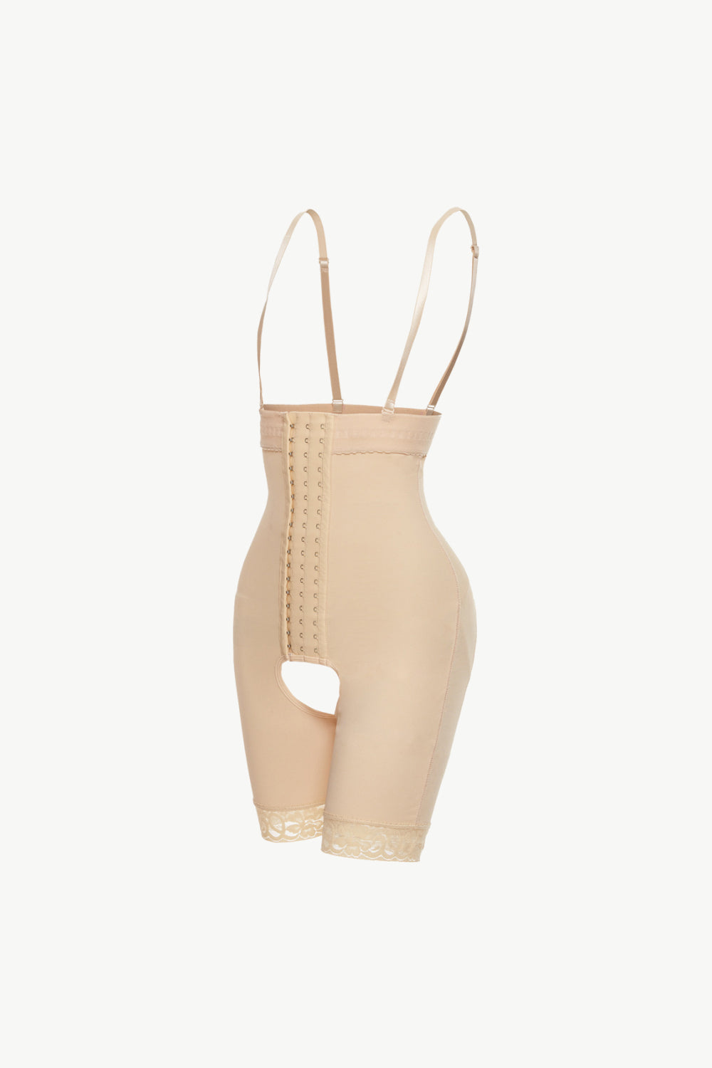 Full Size Hook-and-Eye Lace Trim Shaping Bodysuit - FabFemina