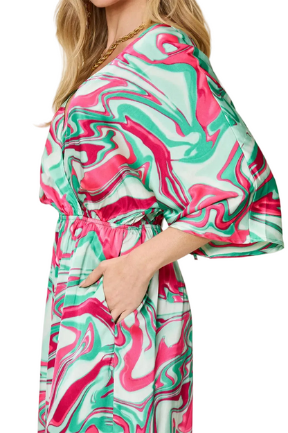 Double Take Full Size Half Sleeve Wide Leg Jumpsuit