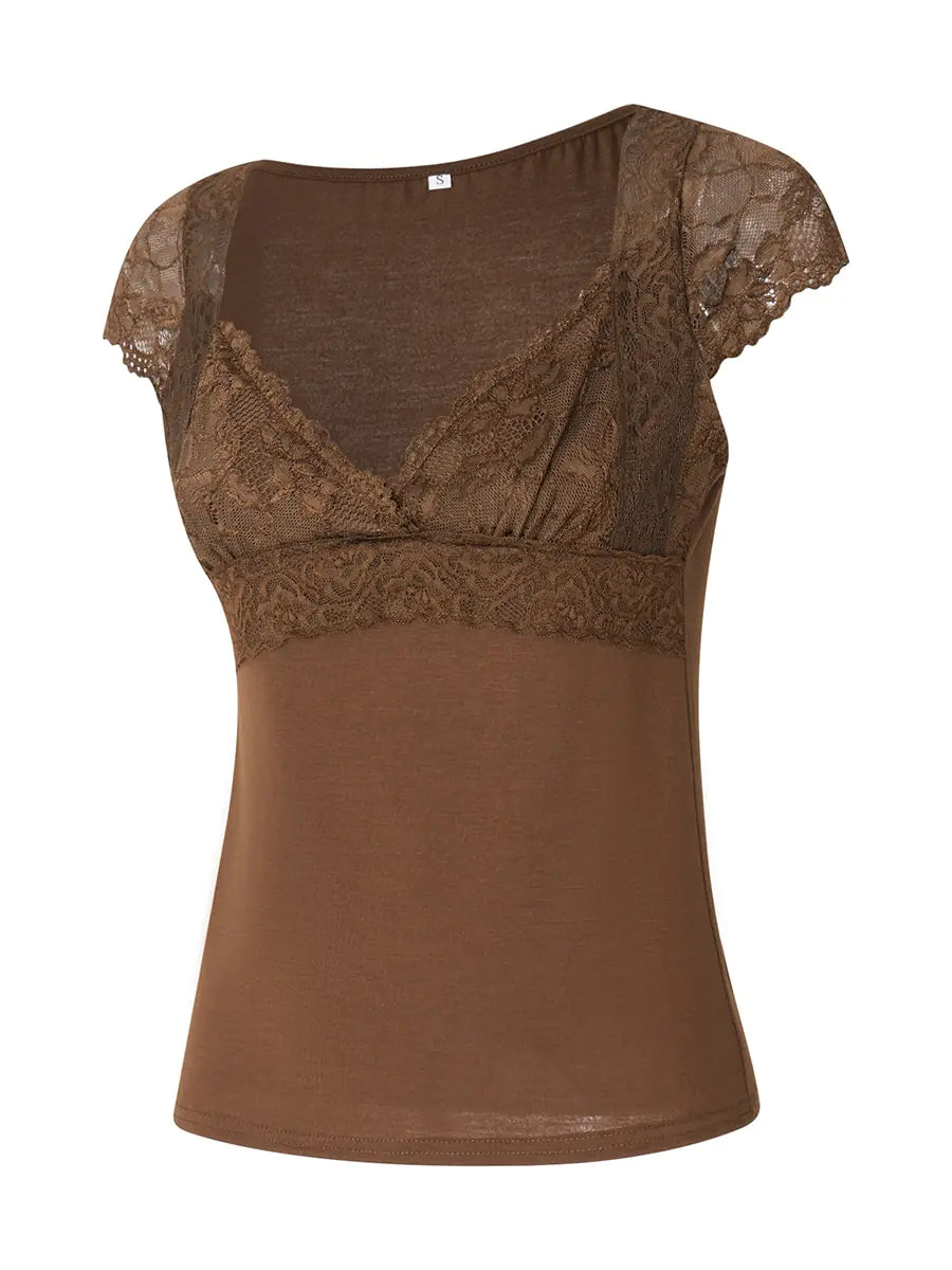 Enchanted Summer V-Neck Crop Top - FabFemina