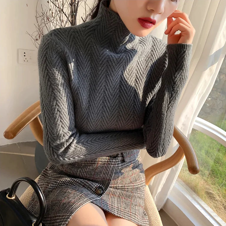 Elegant Wool Turtleneck for Her - FabFemina