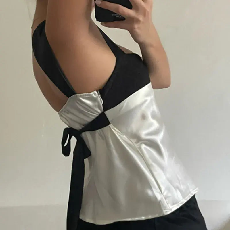 Satin Summer Camisole Crop Tops - FabFemina