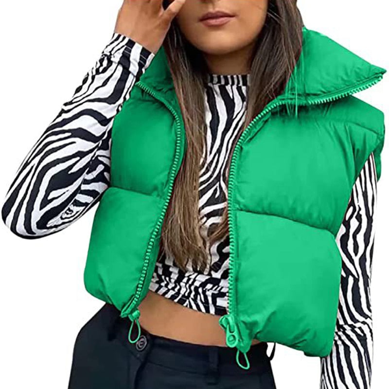 Quilted Vest Winter Coat Jacket - FabFemina