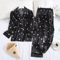 Autumn Ice Silk Long Sleeve Pyjamas Set - FabFemina