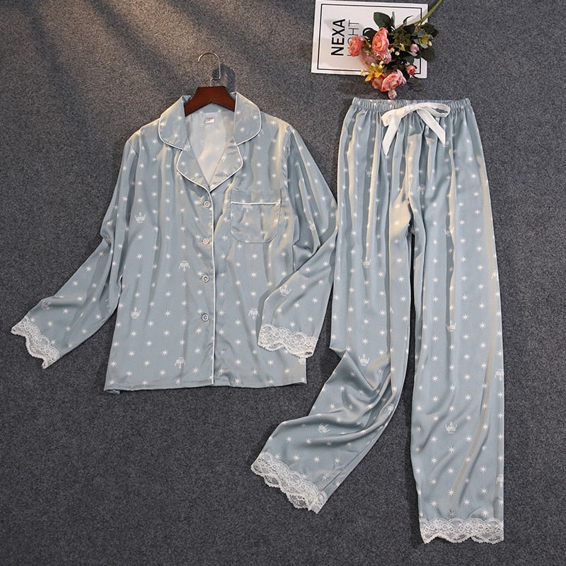 Tejiojio Women Clothes Clearance Womens Silk Satin Pajamas Set Two
