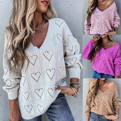PMUYBHF Female Womens Tunic Sweater Women's Casual V Neck Long Sleeve  Sweater Wrap Front off Shoulder Irregular Hem Knitted Short Solid Color  Pullover