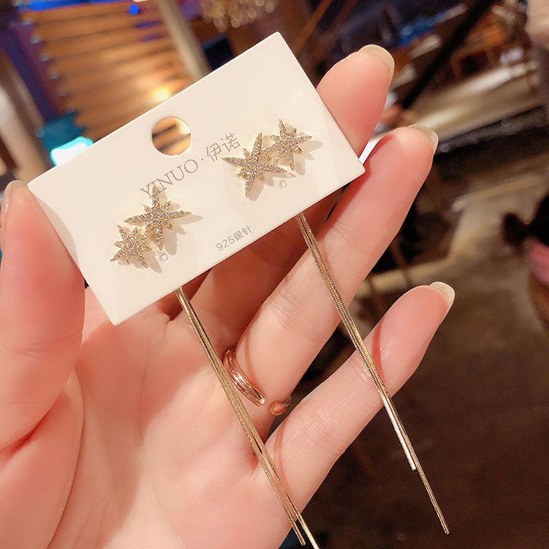 Long Tassel Geometric Fashion Luxury Hanging Pendientes Drop Earrings for Women - FabFemina